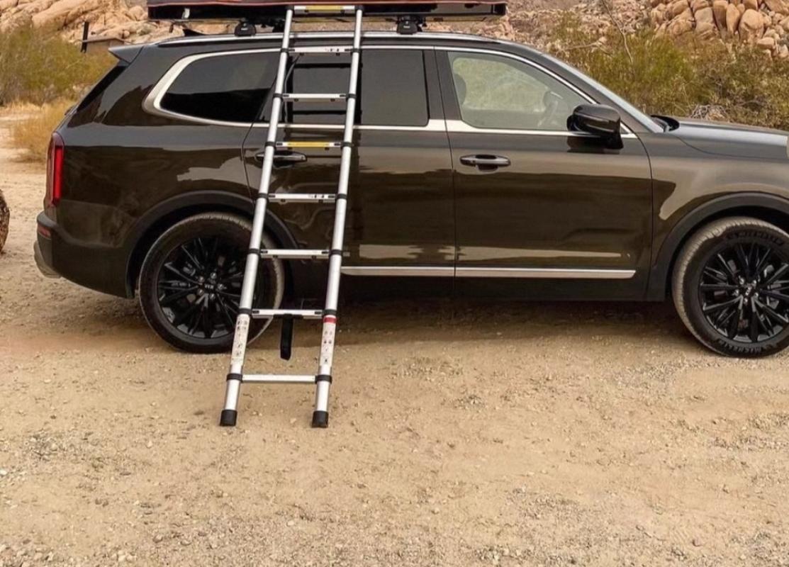 2.3m silver aluminum alloy telescopic ladder