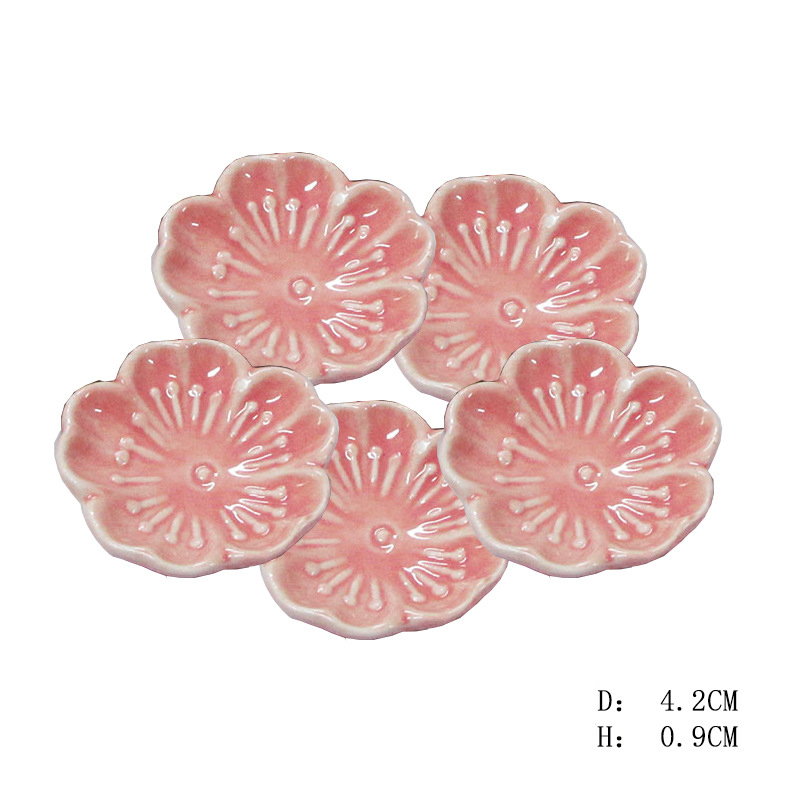 2:Sakura ceramic incense holder (pink)