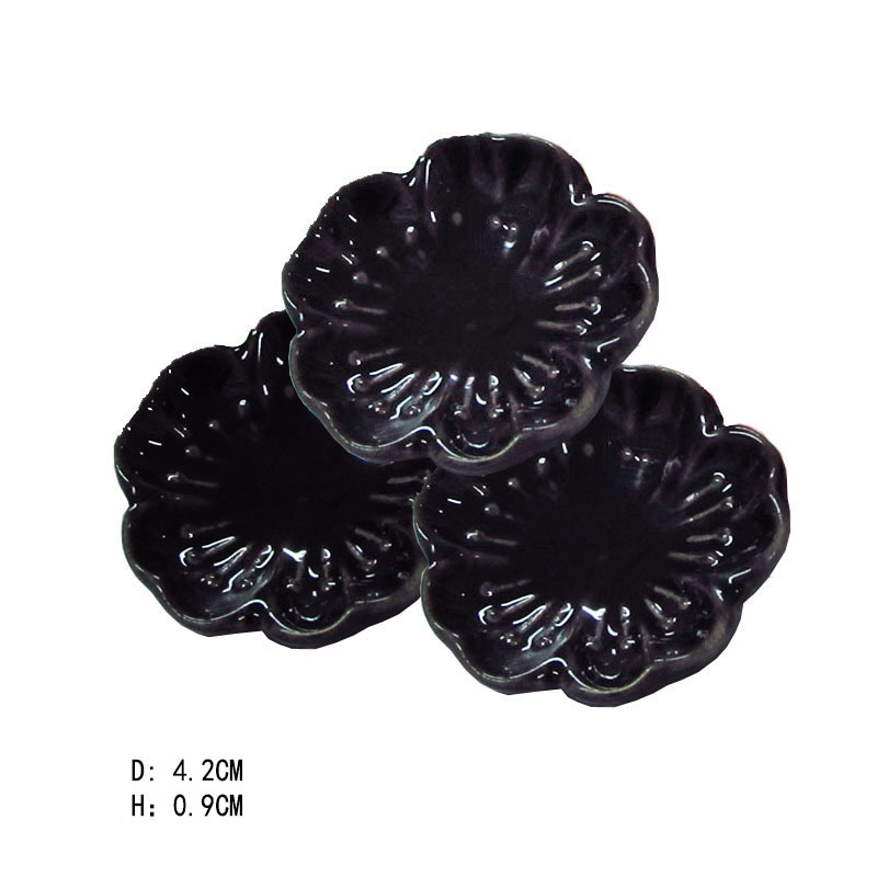 3:Sakura ceramic incense holder (black)
