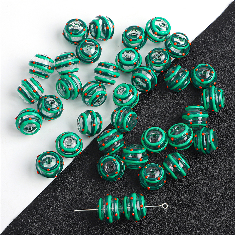 10:14mm water wave style green circle 1 piece