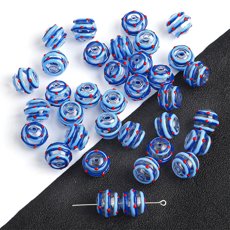 11:14mm water wave style blue circle 1 piece