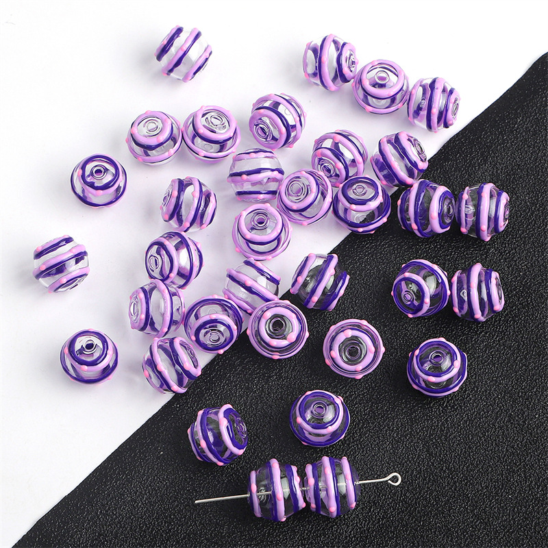 12:14mm water wave style purple circle 1 piece