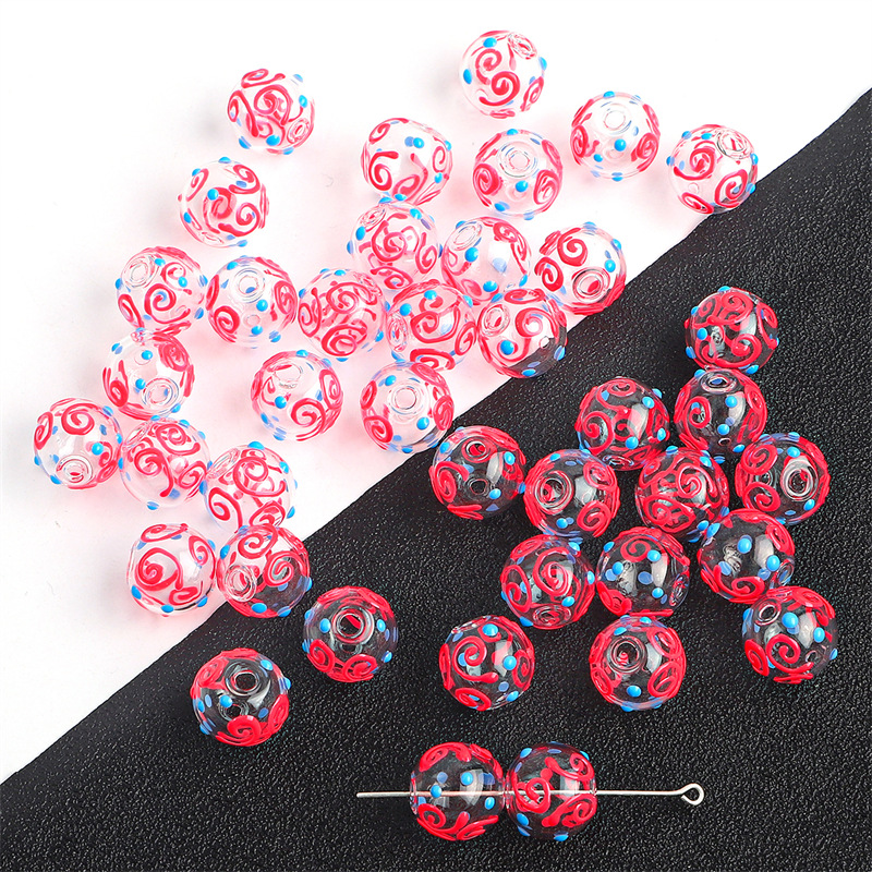 15:14mm pattern red blue dot 1 piece