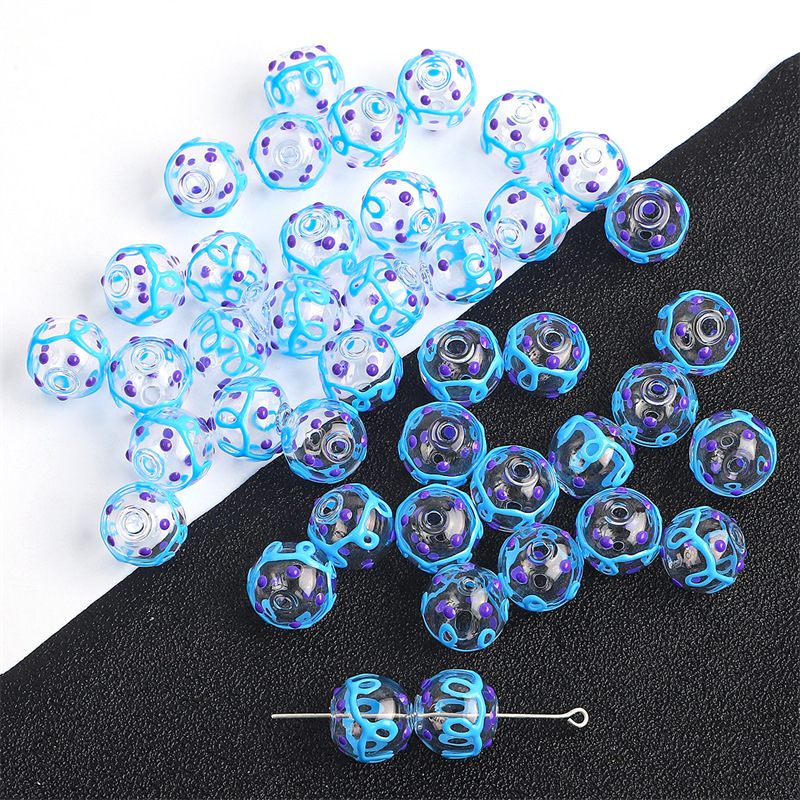 16:14mm pattern blue purple dot 1 piece