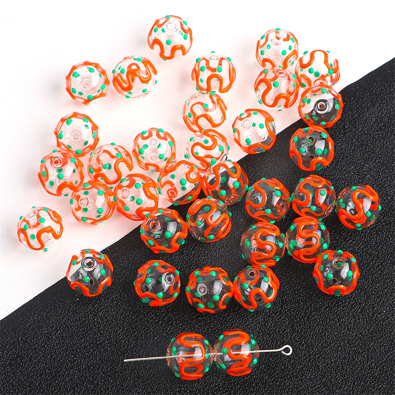 17:14mm pattern orange green dot 1 piece