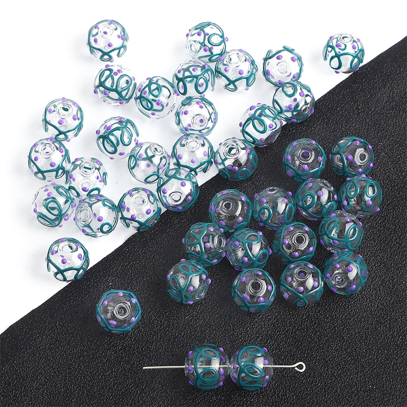 19:14mm pattern green purple dot 1 piece