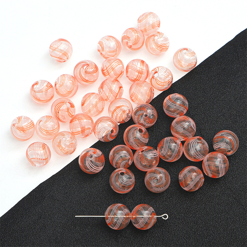 34:14mm pink and white thin wire 1 piece