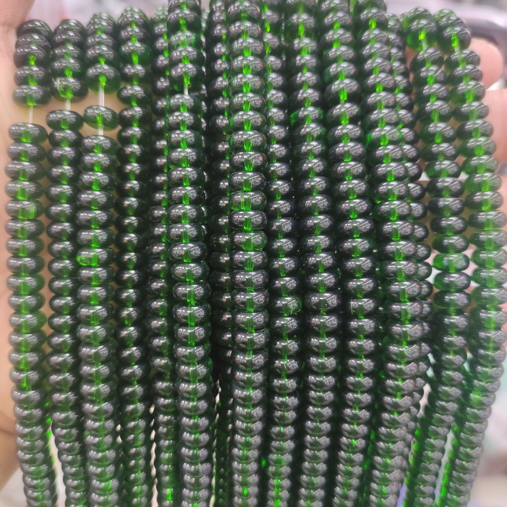 Transparent dark green 79pcs/strand