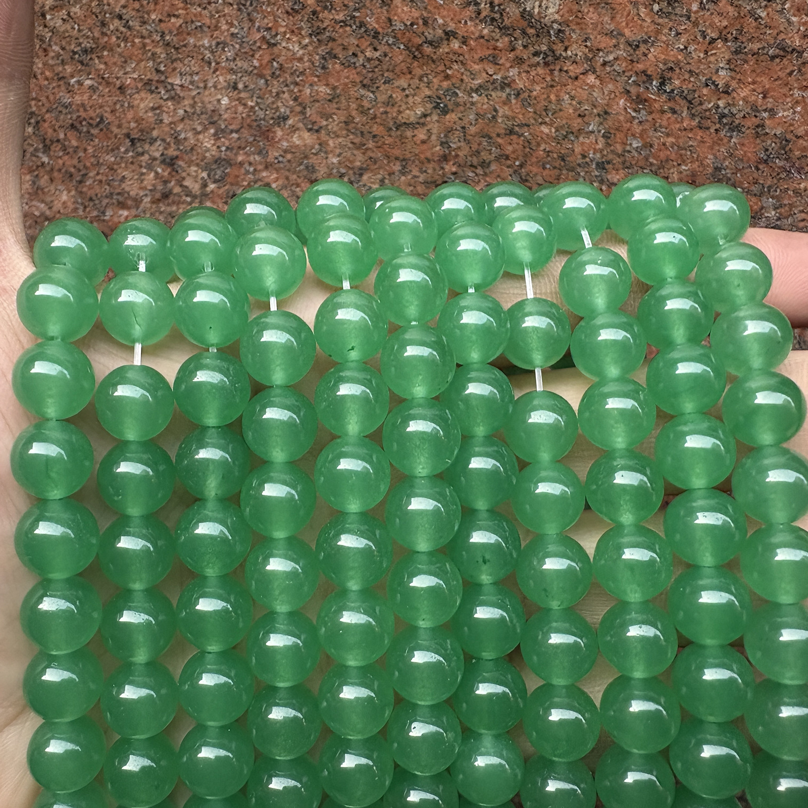 Green aventurine chalcedony#A279 10mm/38pcs