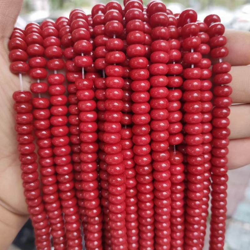Deep porcelain red 79pcs/strand