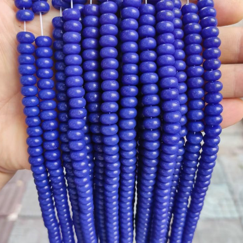 Dark blue porcelain 79pcs/strand