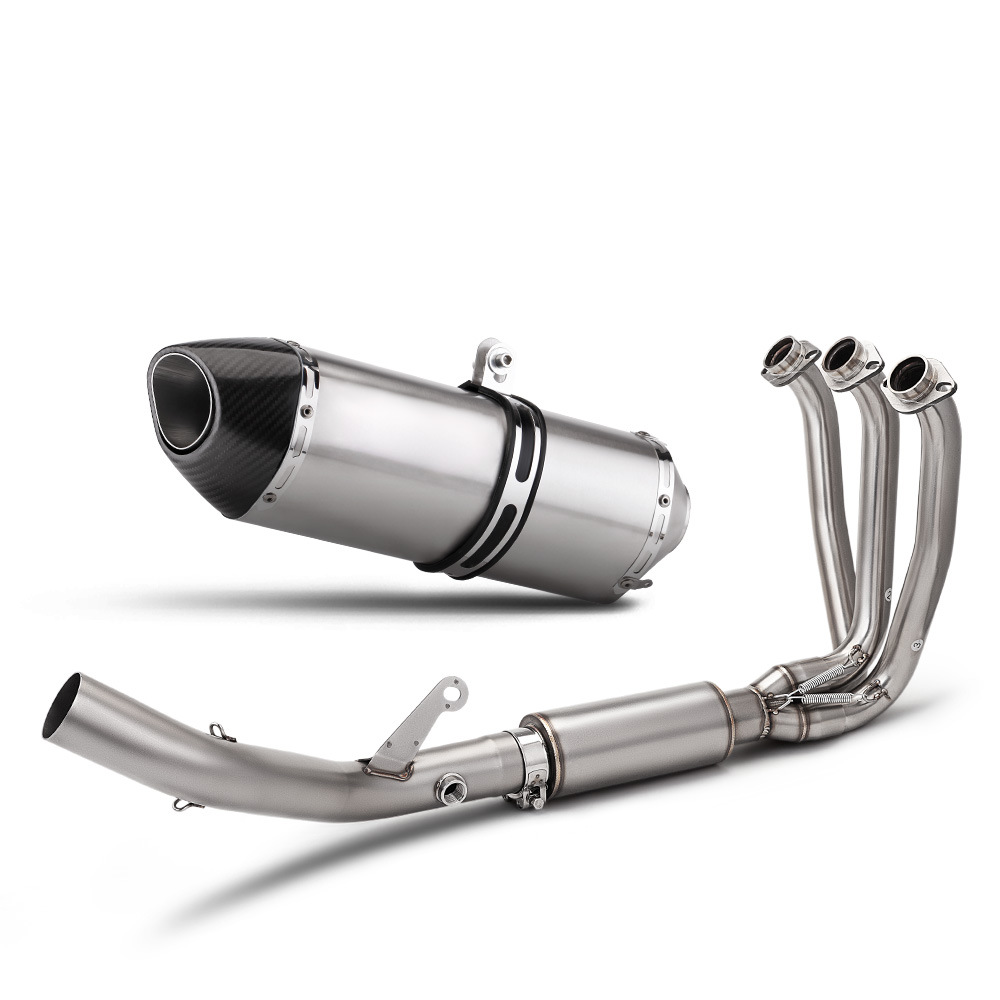 675sr-r dual oxygen port side exhaust front section   r77 titanium color real carbon head