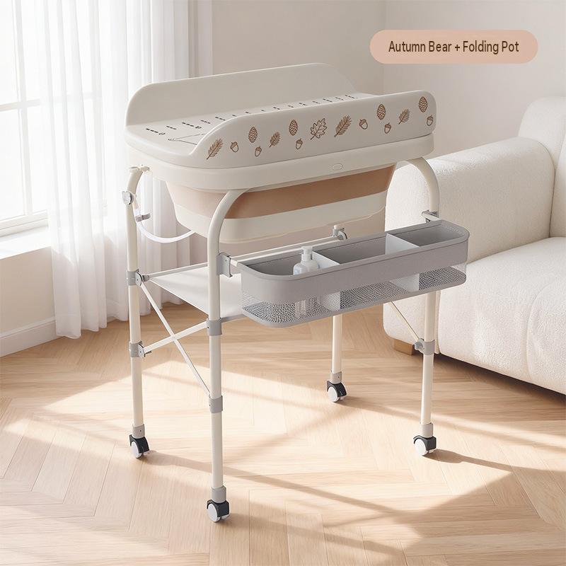 Autumn bear style foldable basin washing and care all-in-one care table