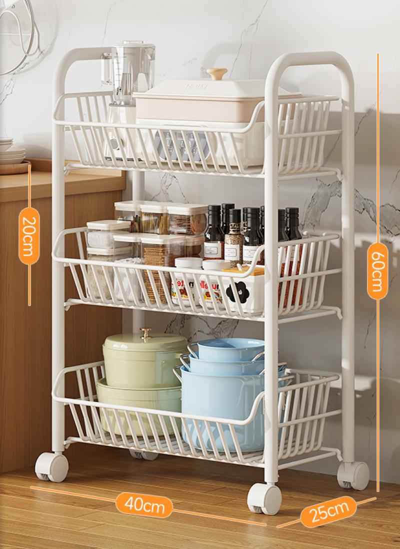 Three-layer white round tube fruit basket