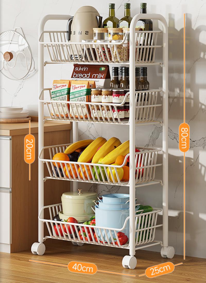 Four-layer white round tube fruit basket