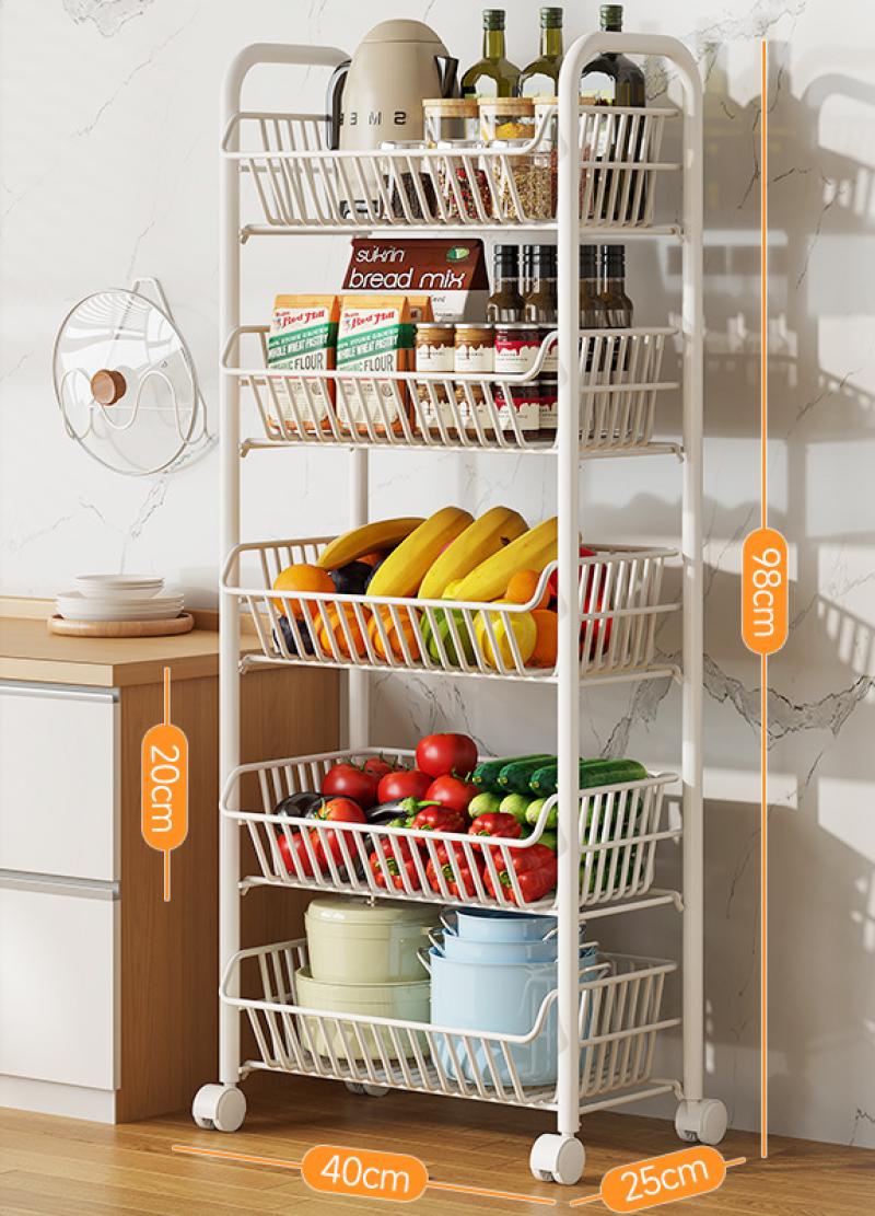 Five-layer white round tube fruit basket