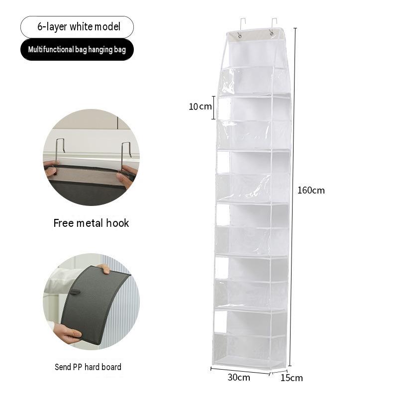 White pvc hanging bag [6 compartments]