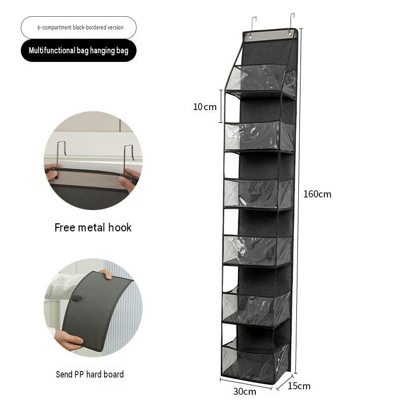 Black pvc hanging bag [6 compartments]