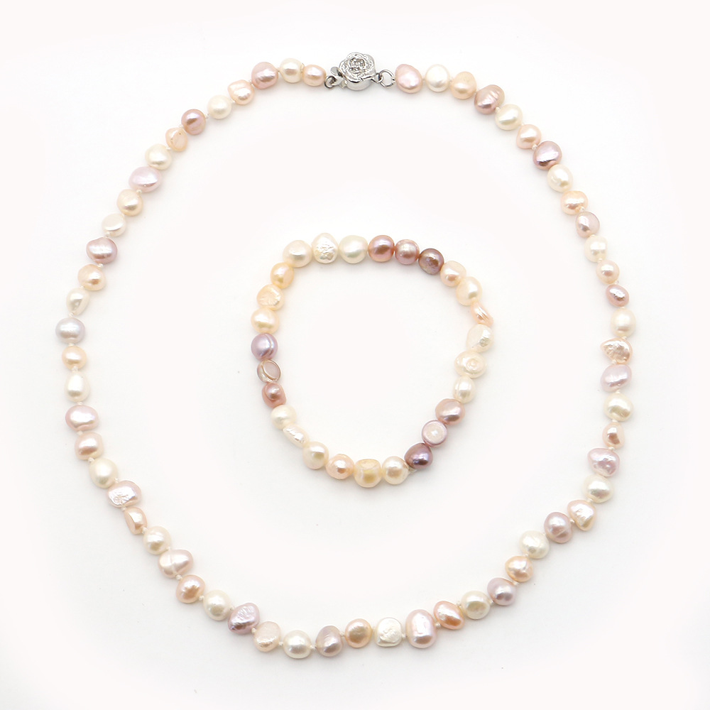 037 6-7mm necklace 45cm; bracelet 18cm