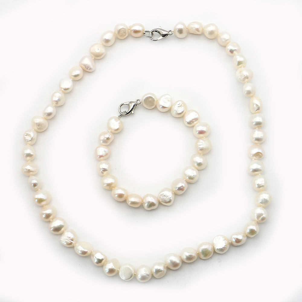 038 9-10mm necklace 41cm; bracelet 16cm