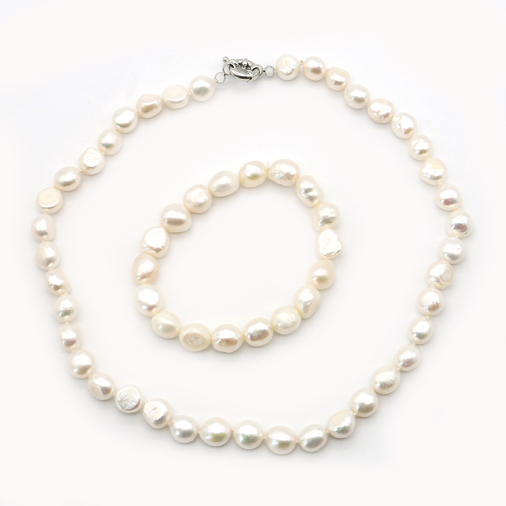 3:039 special-shaped beads 9-10mm (steering wheel buckle) necklace 40cm; bracelet 18cm
