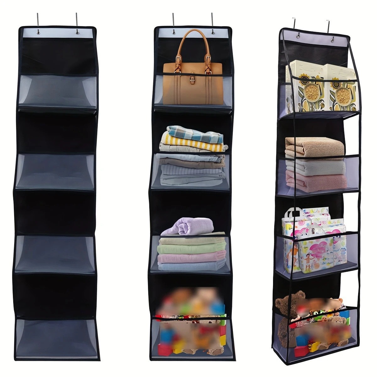Black mesh hanging bag [4 compartments]