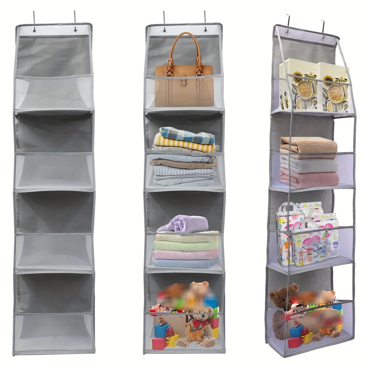 Gray mesh hanging bag [4 compartments]