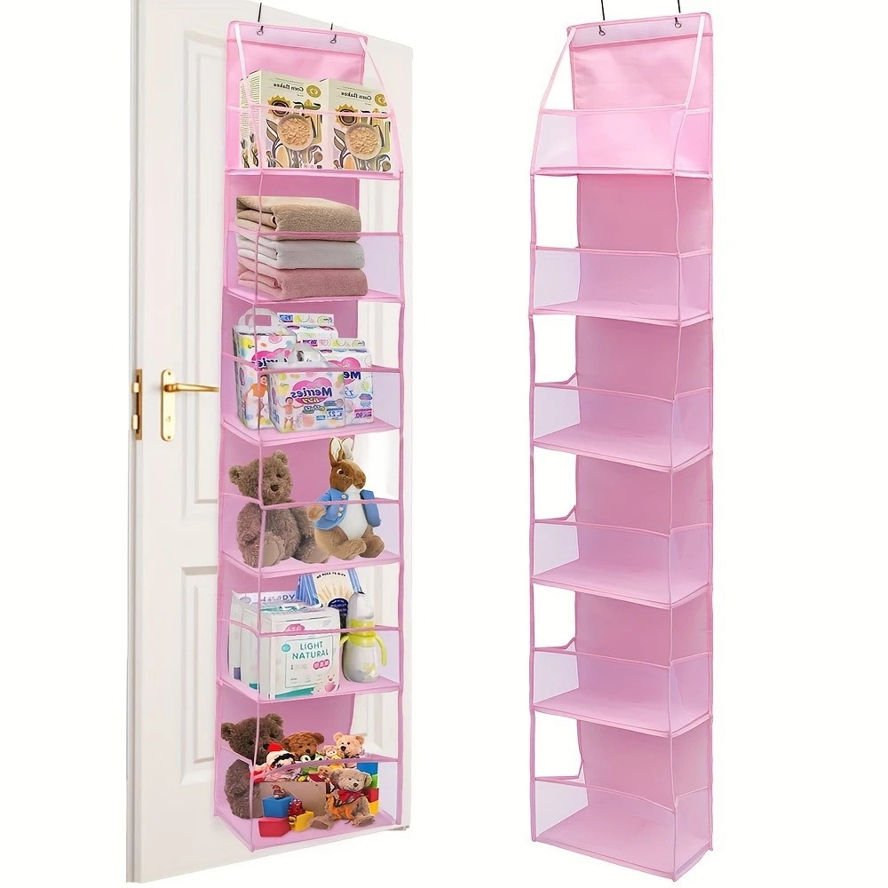 Pink mesh hanging bag [6 compartments]