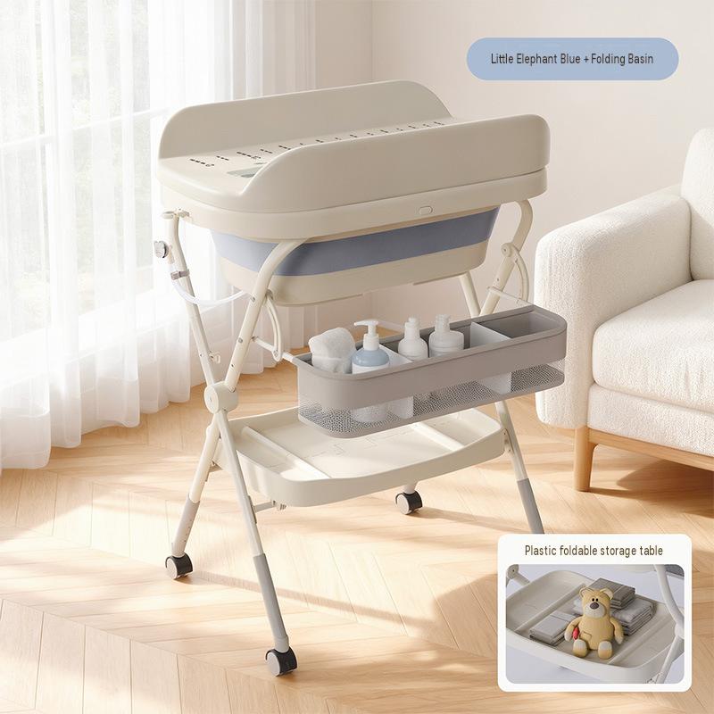 Blue 3-in-1 changing table - little elephant design   thermometer
