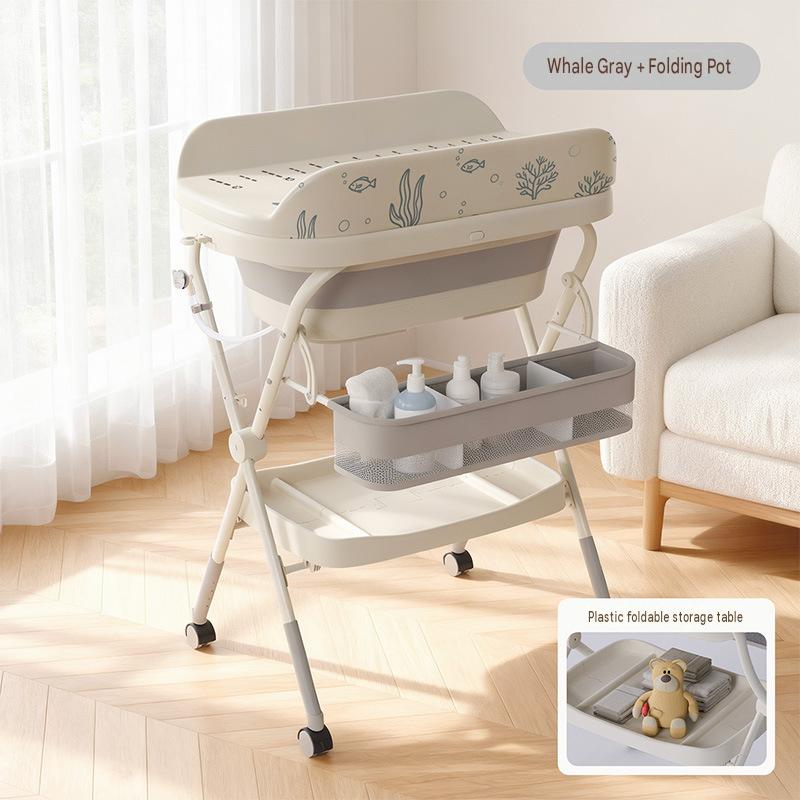 Gray 3-in-1 changing table - whale design   thermometer