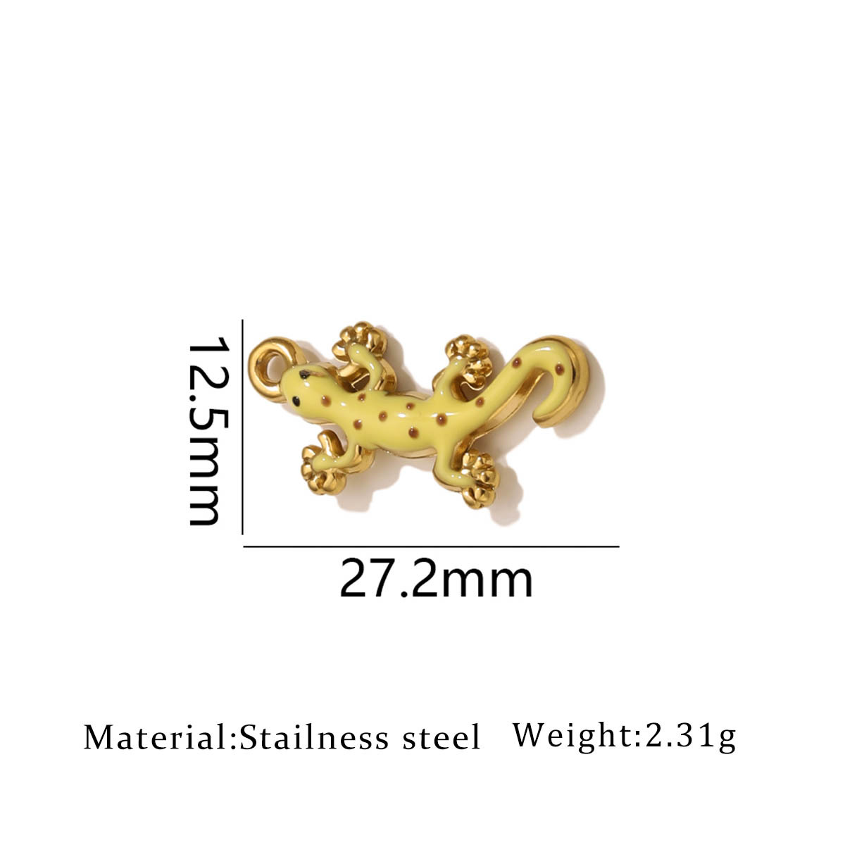 One golden oil dripping gecko pendant-yellow