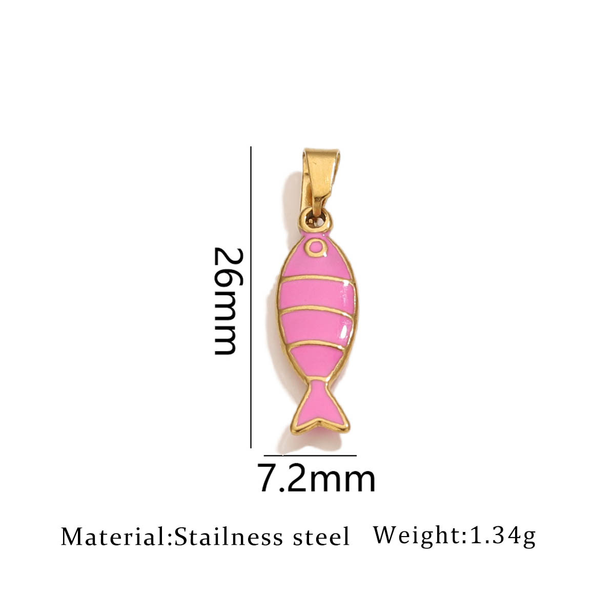 One golden oil dripping fish pendant-pink