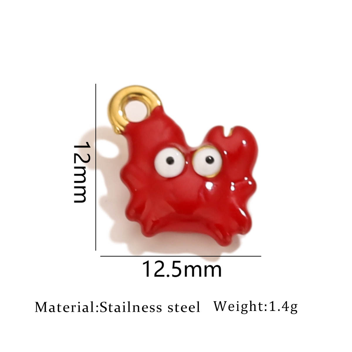 One golden oil dripping crab pendant - red