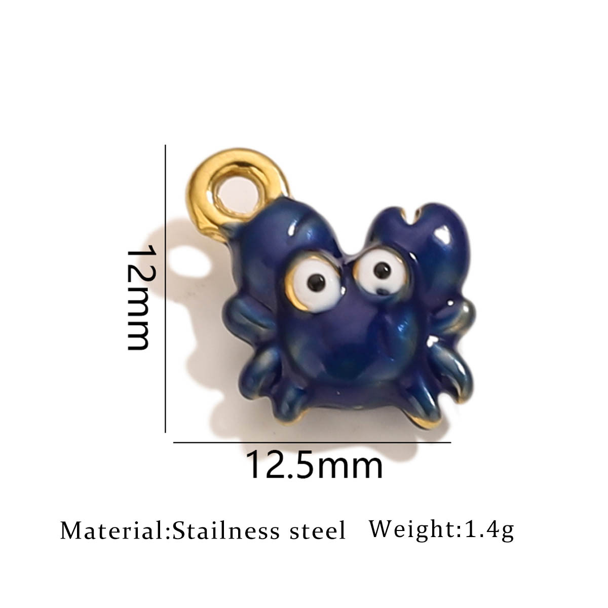 One golden oil dripping crab pendant-dark blue