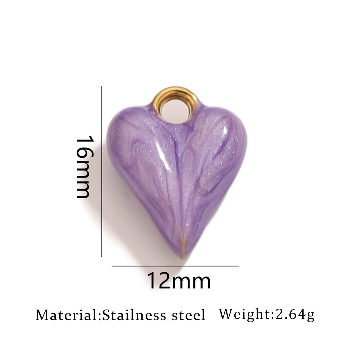 2:One c349-3 gold drip oil peach heart pendant - purple