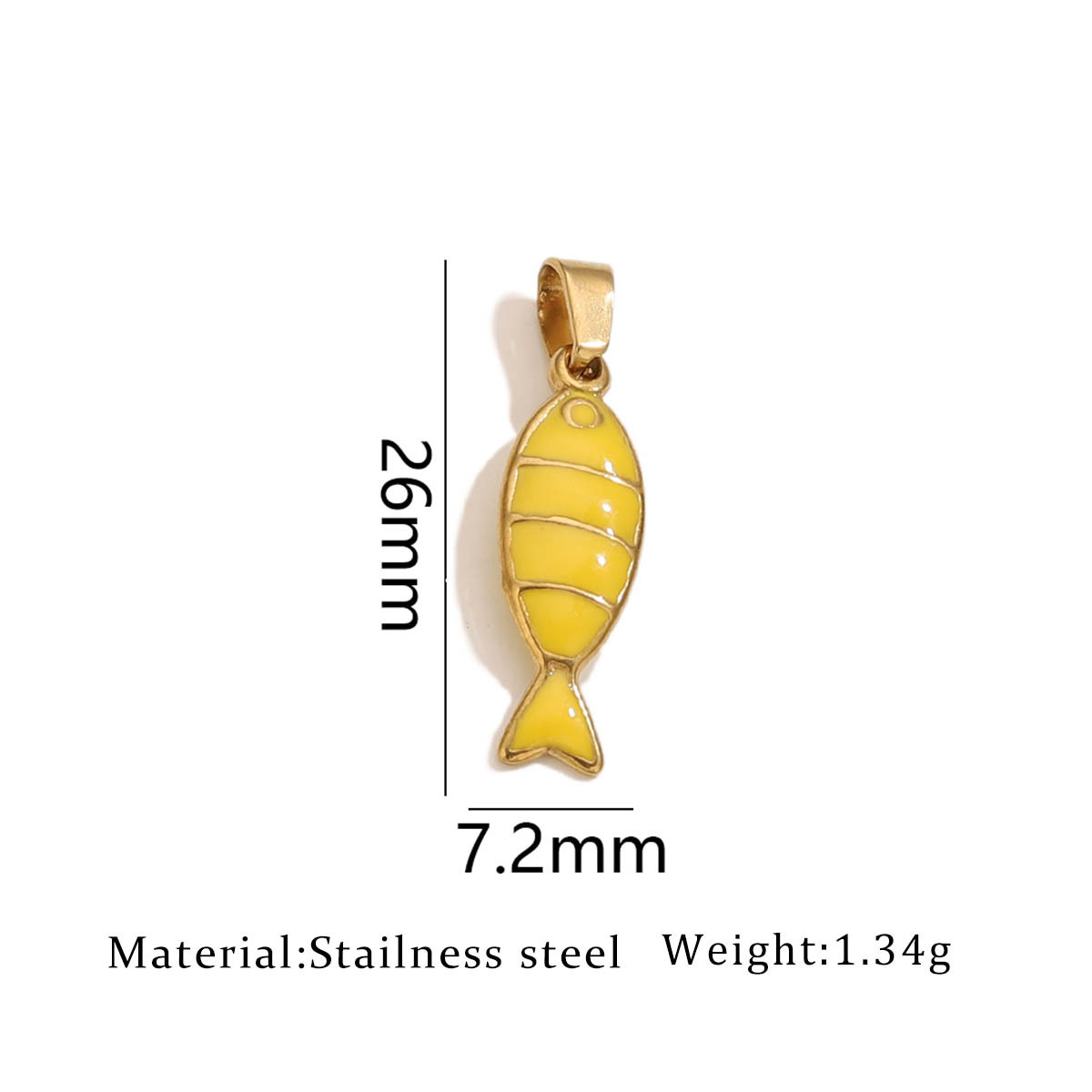 12:One golden oil dripping fish pendant-yellow