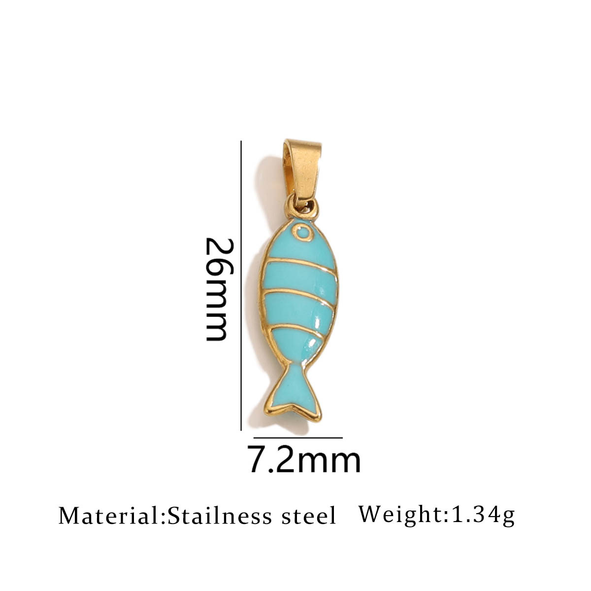15:One golden oil dripping fish pendant-green