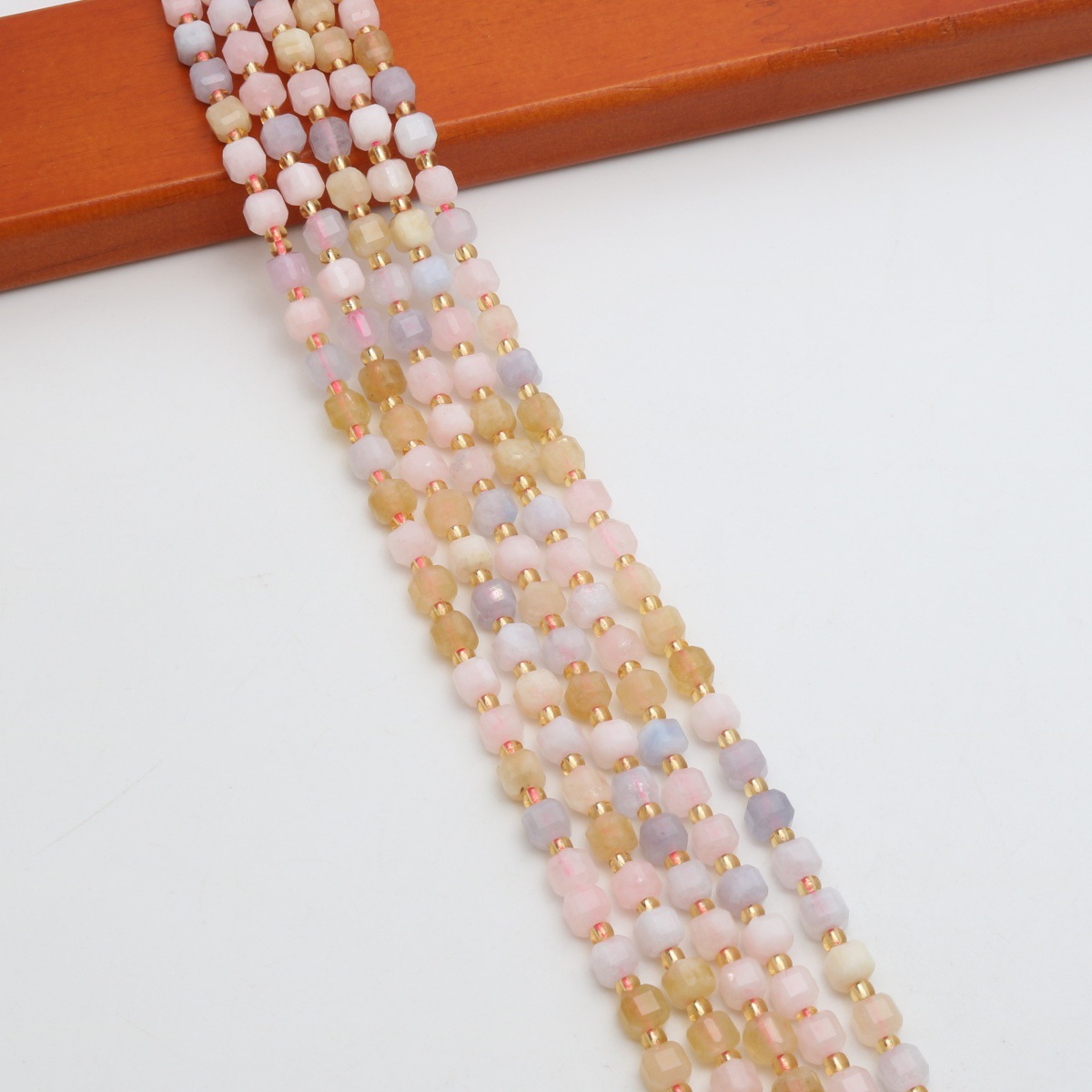 Pink yellow 6mm/56pcs