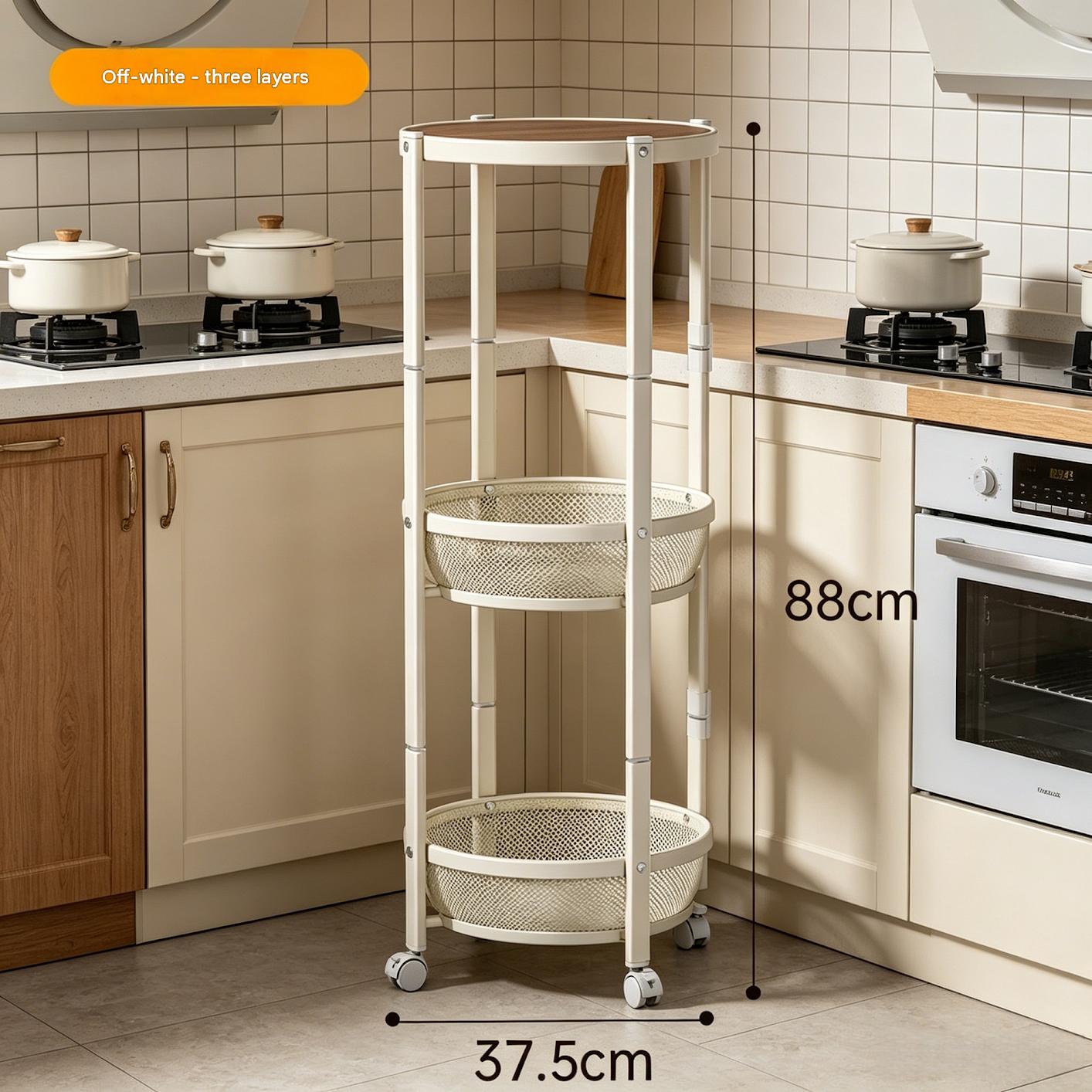 88*35cm installation-free folding side table with three layers - milky white