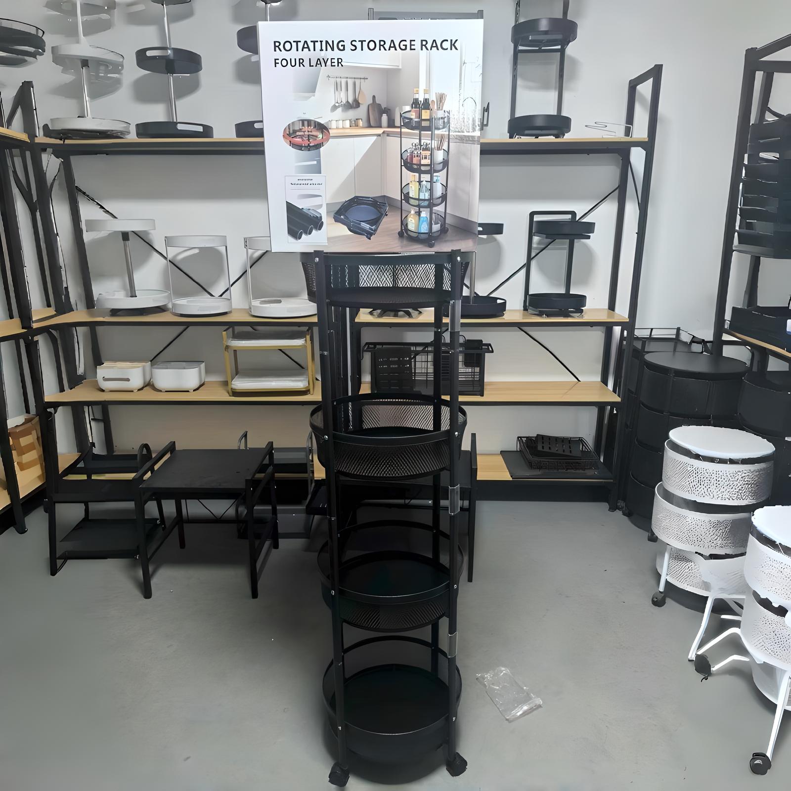[black] four-layer installation-free folding side table