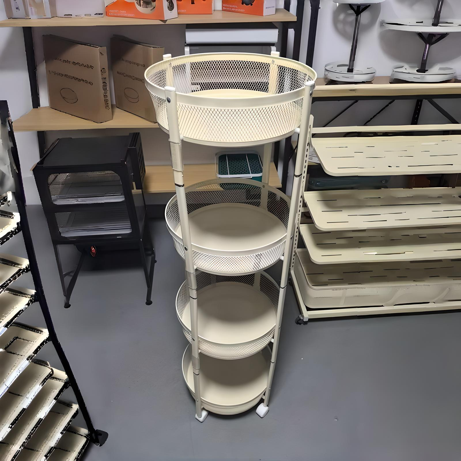 [cream white] four-layer installation-free folding side table