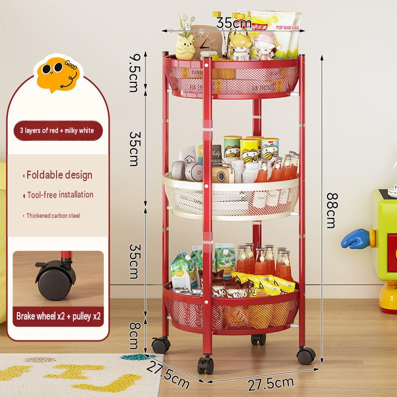 [red] three-layer installation-free folding side table