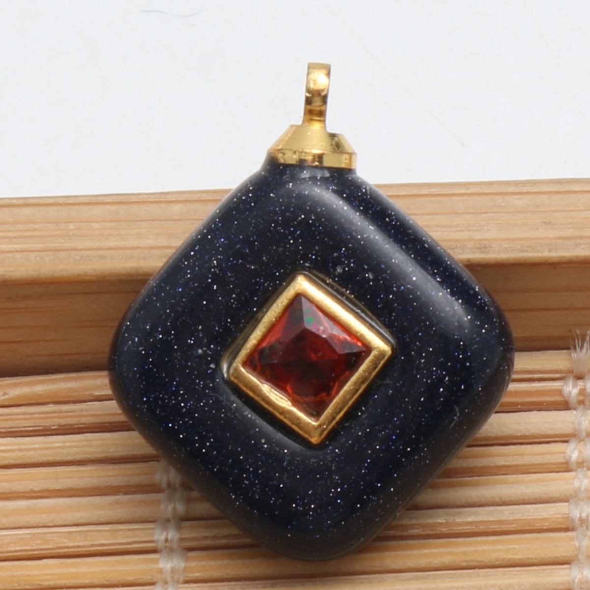Blue Goldstone 14x14x6.7mm