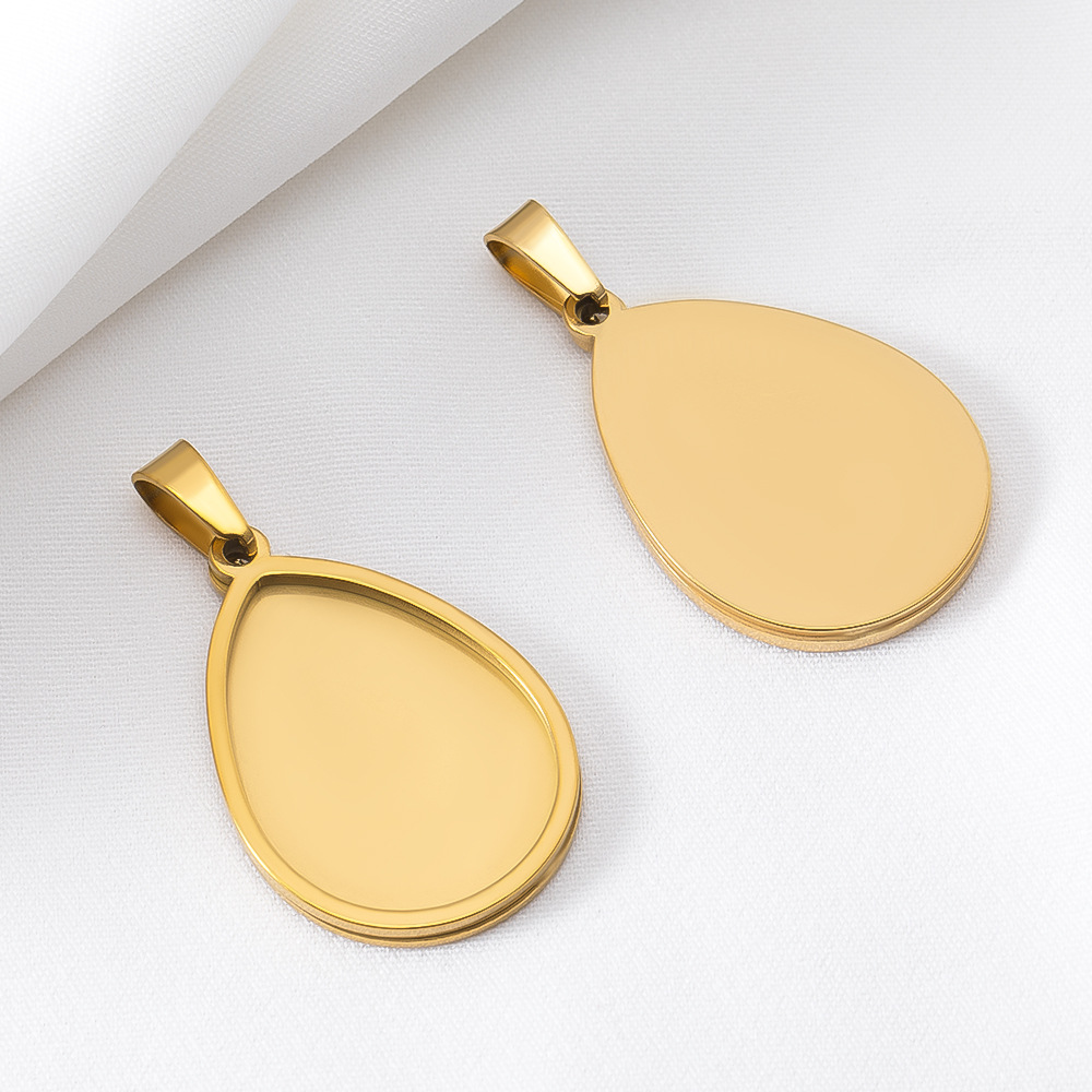 Golden water drop-24x17mm 5pcs