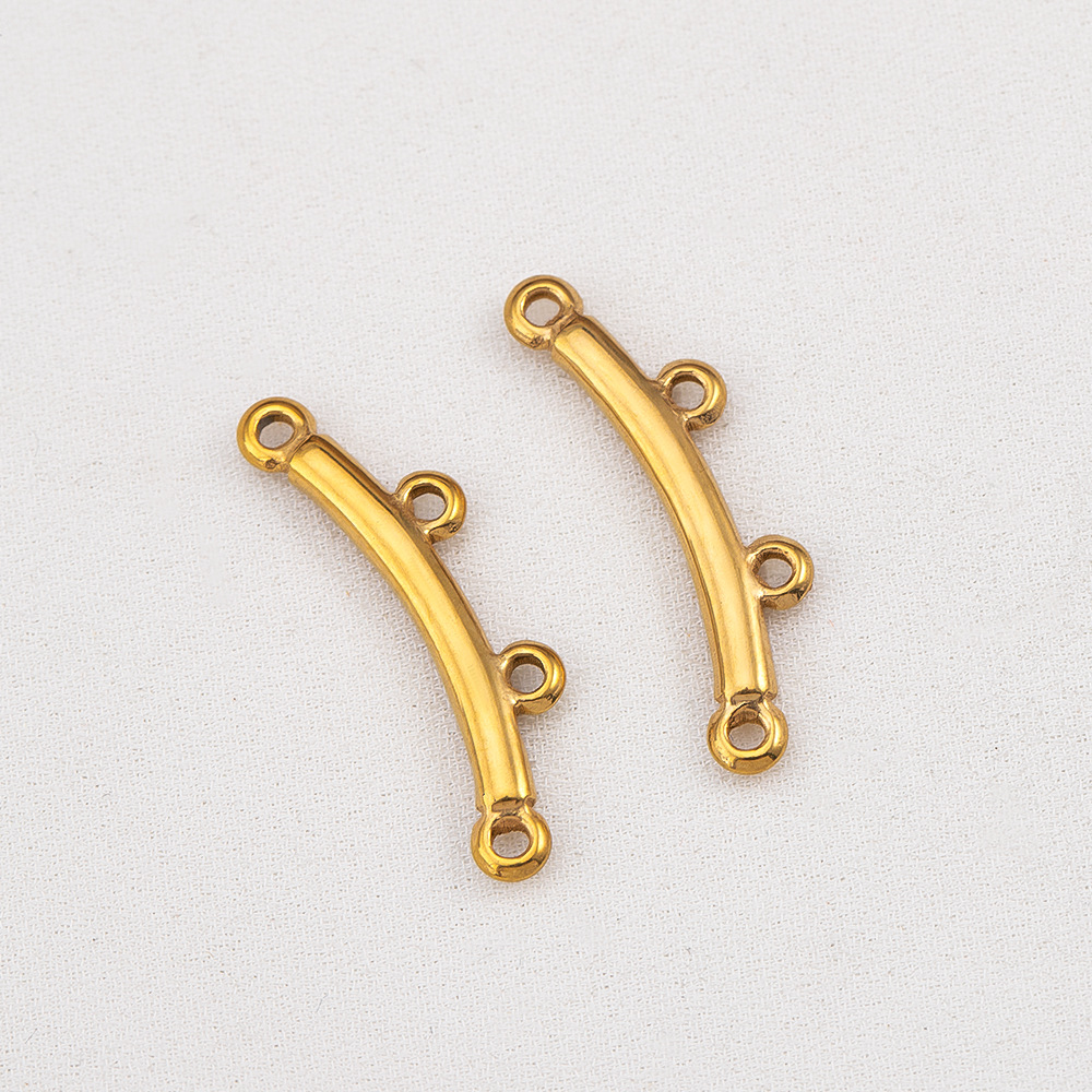 18k gold 2 holes-7x23mm 5pcs