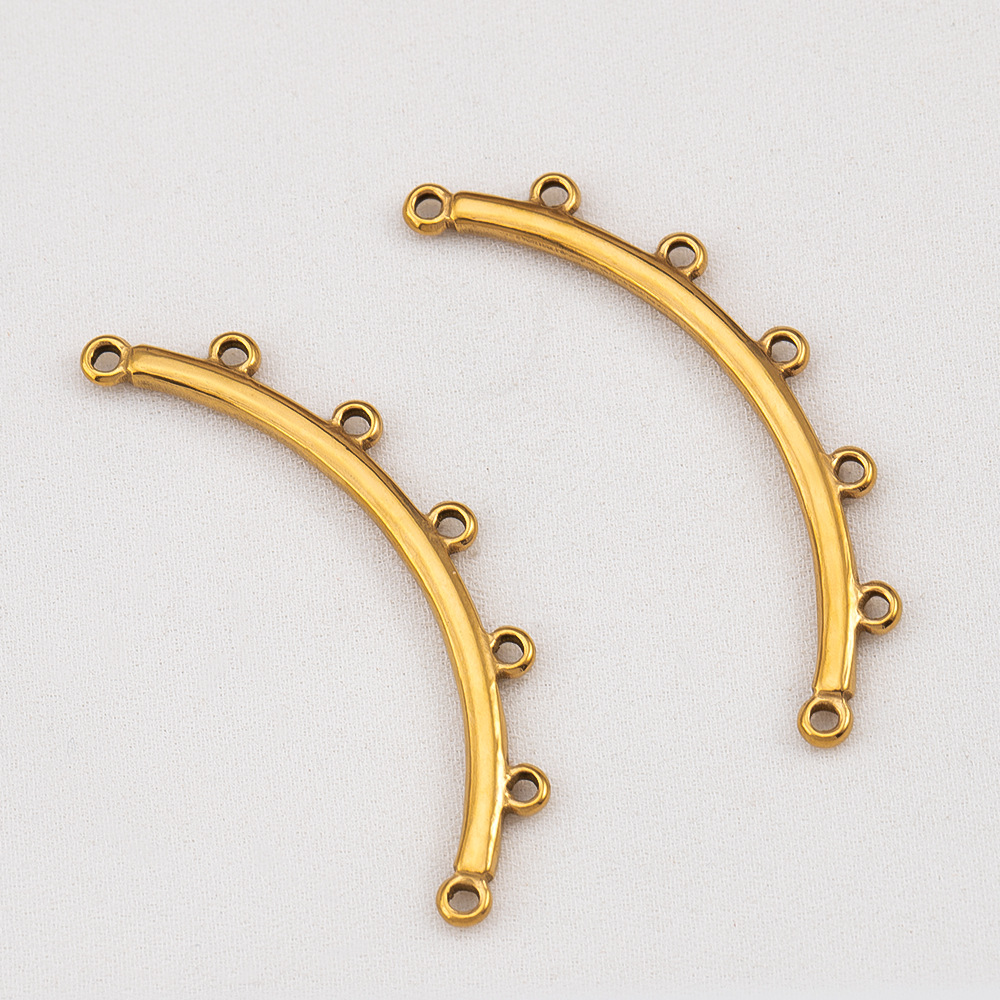 18k gold 5 holes-13x41mm 5pcs