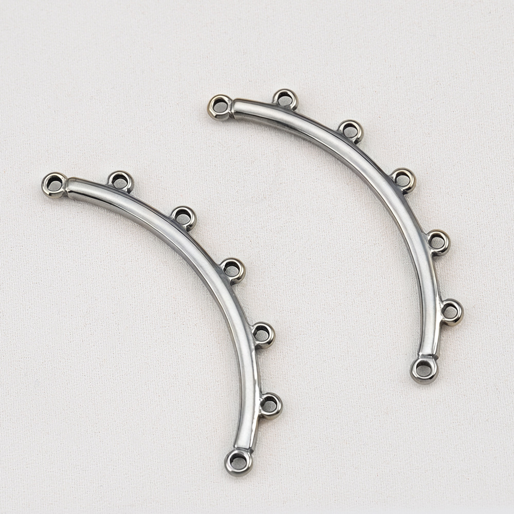 Steel color 5 holes-13x41mm 5pcs
