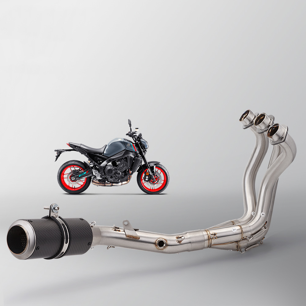 Mt-09 stainless steel fully split front section (14-20)   sc round mouth carbon fiber