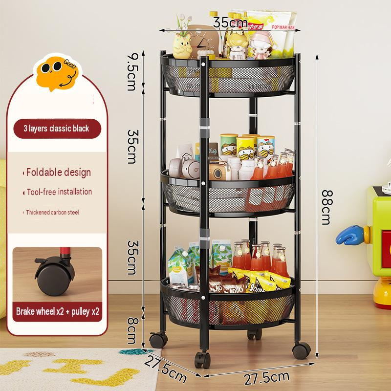 [black] three-layer installation-free folding side table