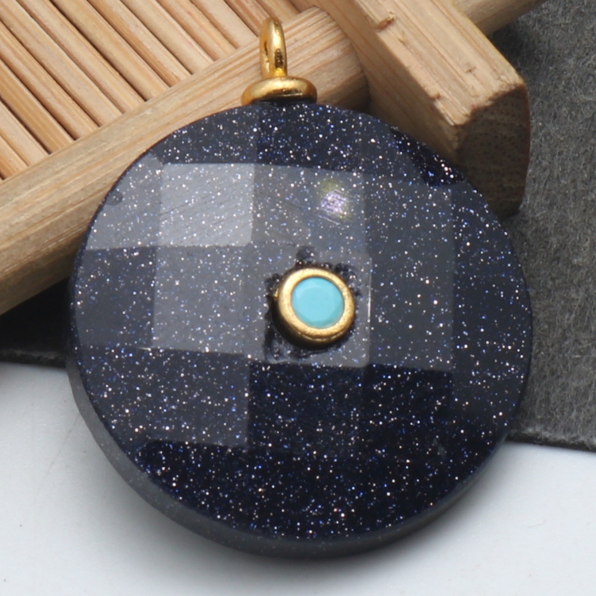 Blue Goldstone 25.4x7.8mm